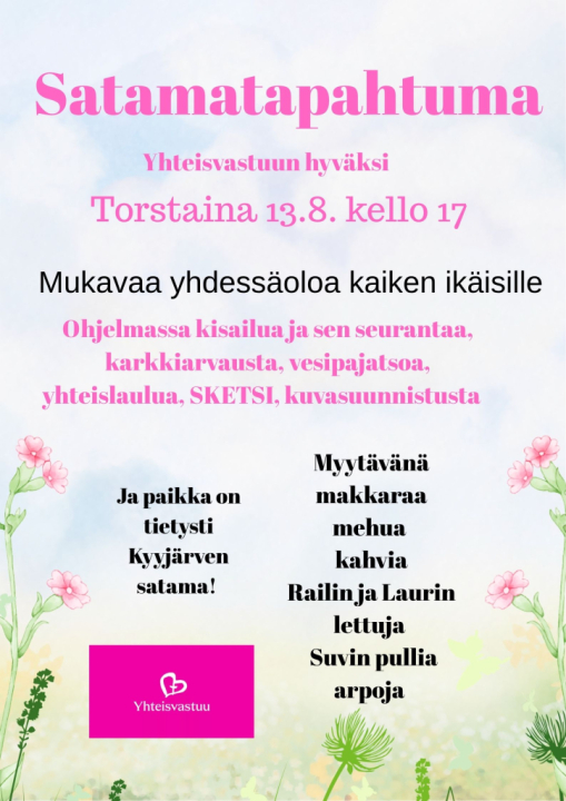 Samat tiedot kuin alla, mutta kauniisti kukkien keskellä