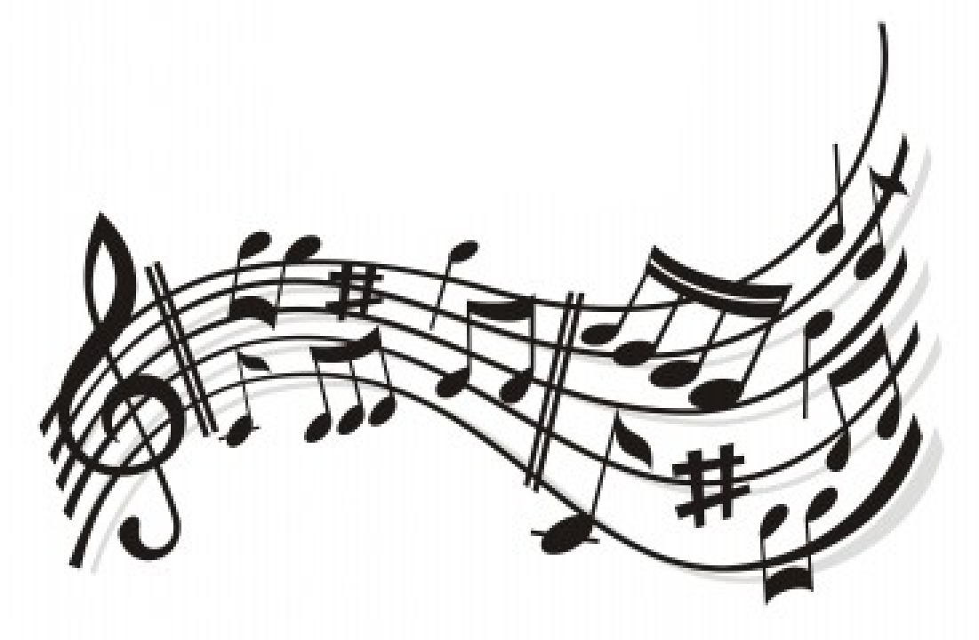 Nuottiviivasto nuottiavaimineen ja vauhdikkaan näköisiä nuotteja!