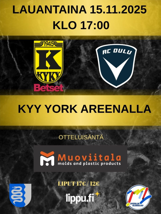 KyKy-Betset vs AC Oulu Volley La 15.11. Klo: 17:00