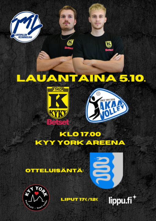 KyKy-Betset vs Akaa-Volley La 5.10. Klo: 17:00