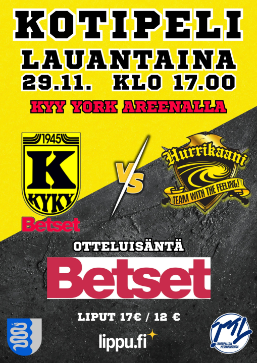KyKy-Betset vs Hurrikaani Loimaa La 29.11. Klo: 17:00