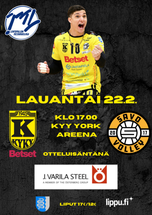 KyKy-Betset vs Savo Volley La 22.2. Klo: 17:00