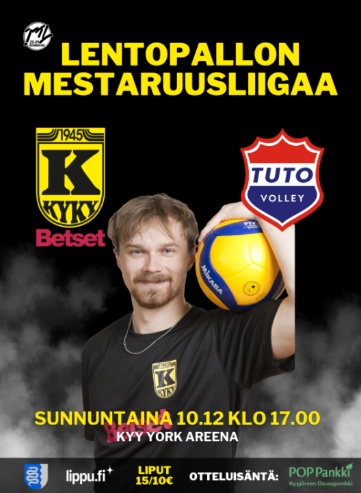 KyKy-Betset vs TUTO Volley Su 10.12. Klo: 17:00