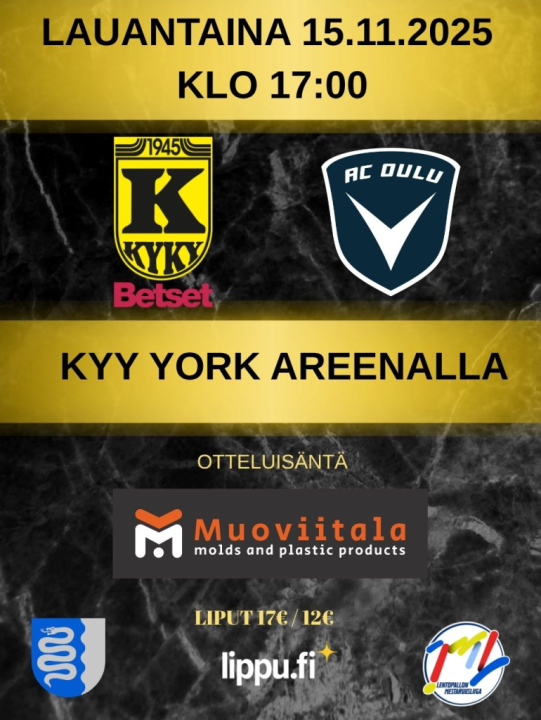 KyKy-Betset vs AC Oulu Volley La 15.11. Klo: 17:00
