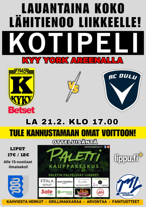 KyKy-Betset vs AC Oulu Volley La 21.2. Klo: 17:00
