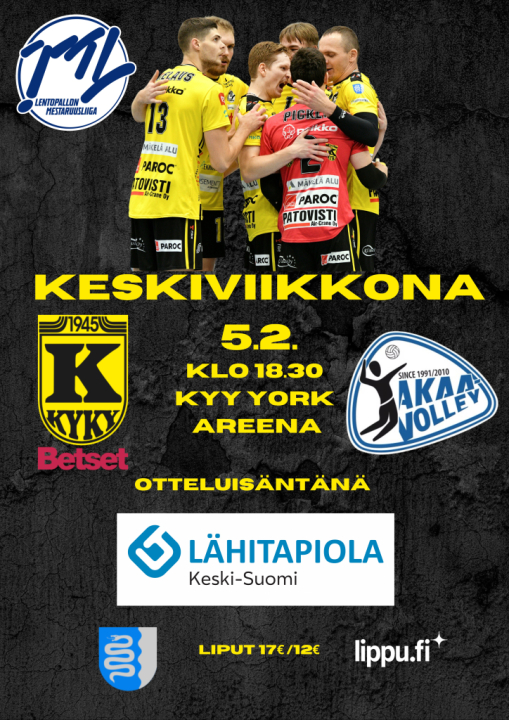 KyKy-Betset vs Akaa-Volley Ke 5.2. Klo: 18:30
