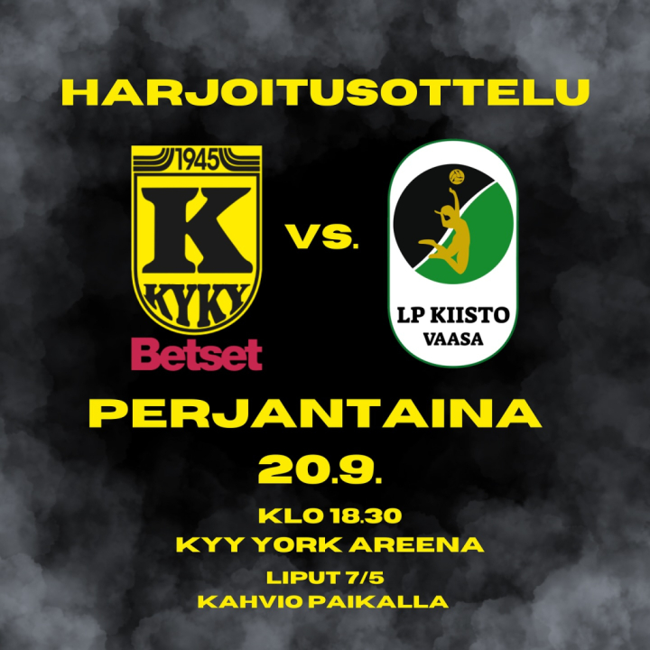 KyKy-Betset vs Vaasan Kiisto Pe 20.9. Klo: 18:30