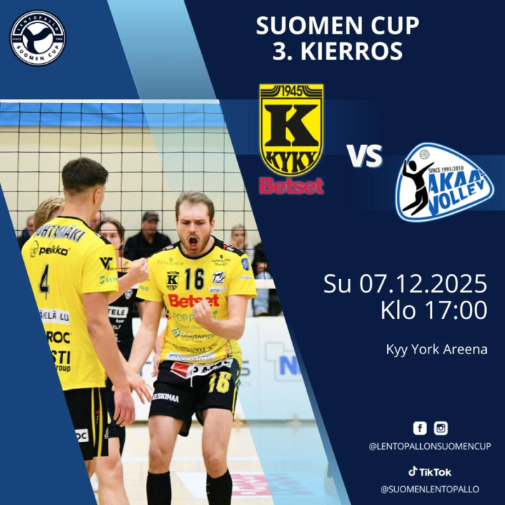 KyKy-Betset vs Akaa-Volley Su 7.12. Klo: 17:00
