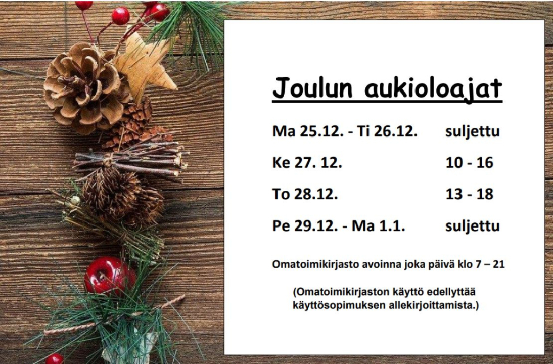 Joulun ajan aukiolo.