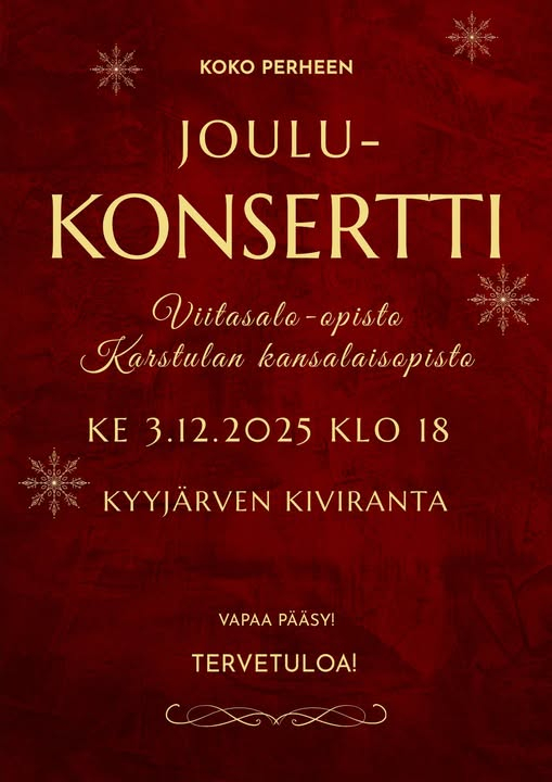 Koko perheen joulukonsertti.