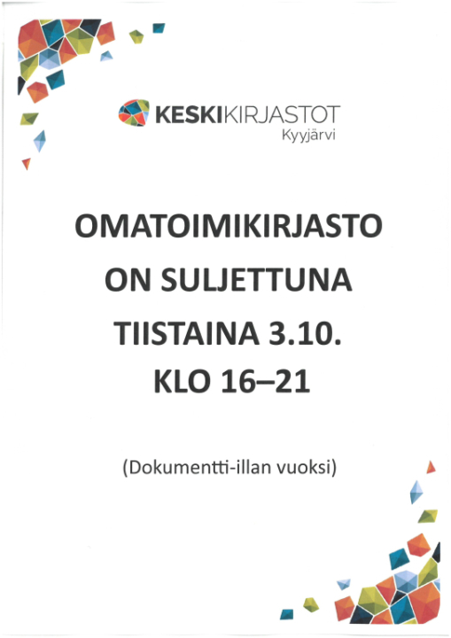 Omatoimi suljettu.