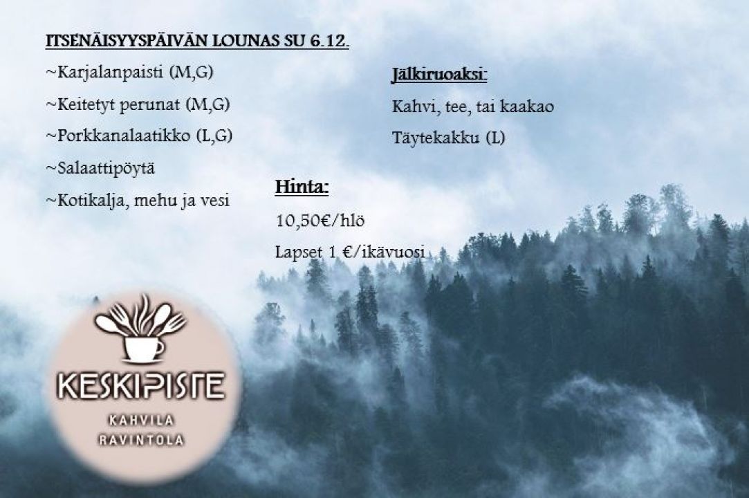 Itsenäisyyspäivä lounas menu