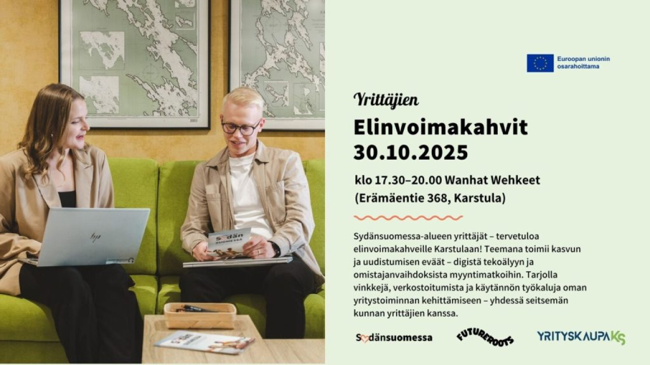 Elinvoimakahvit Sydänsuomessa.