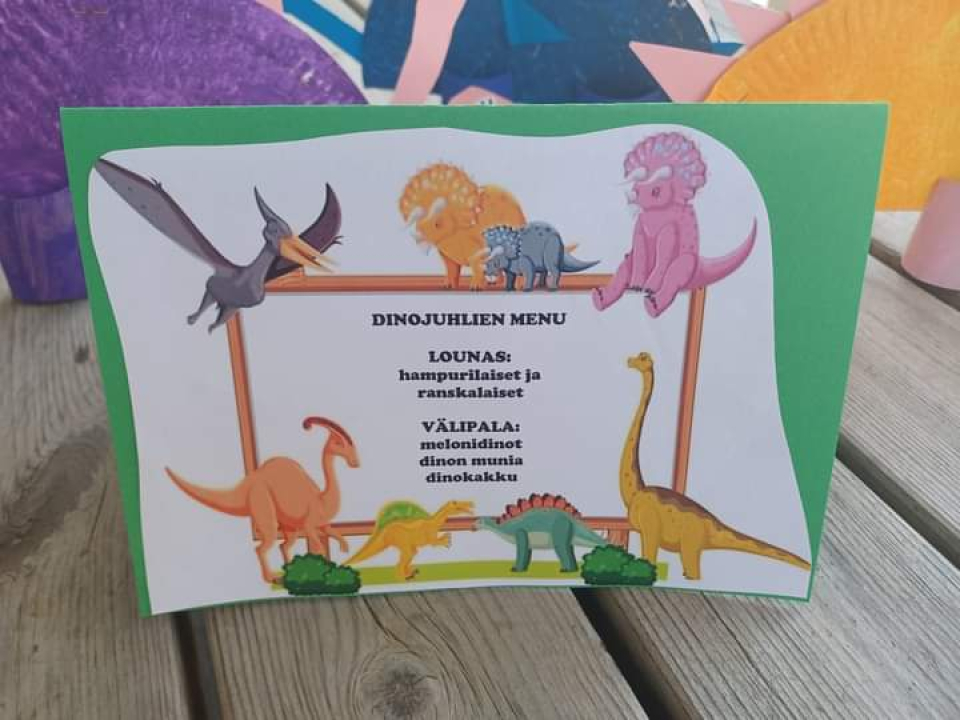 Dinojuhlien menu