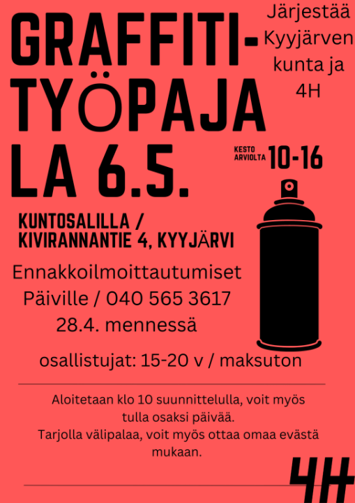Infoa tulevasta graffiti-päivästä.