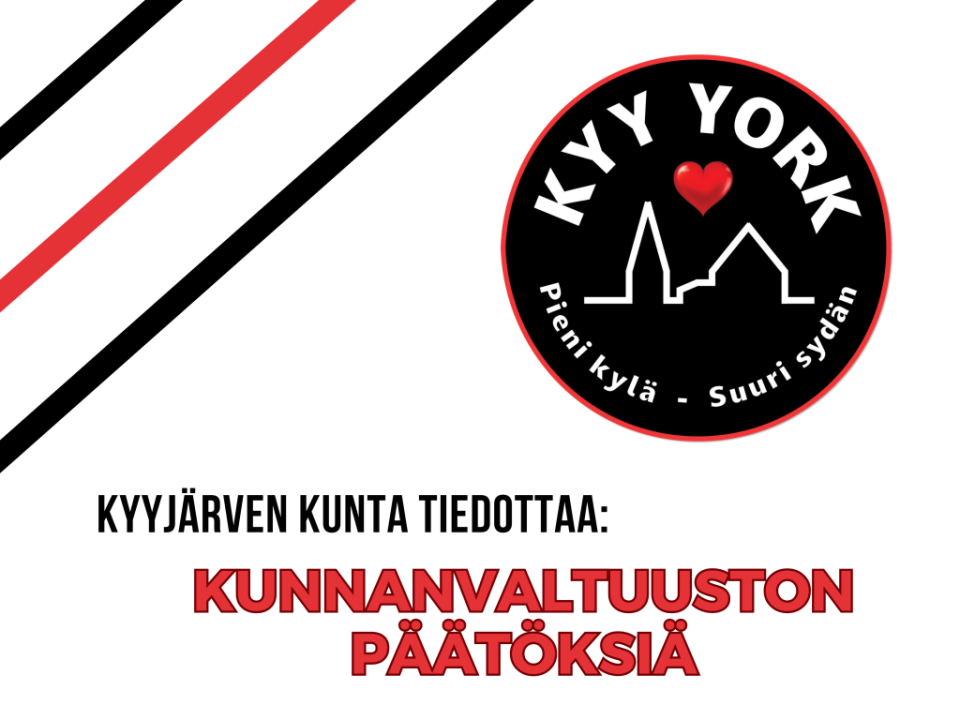 Kyyjärven kunta tiedottaa - kunnanvaltuuston päätöksiä.