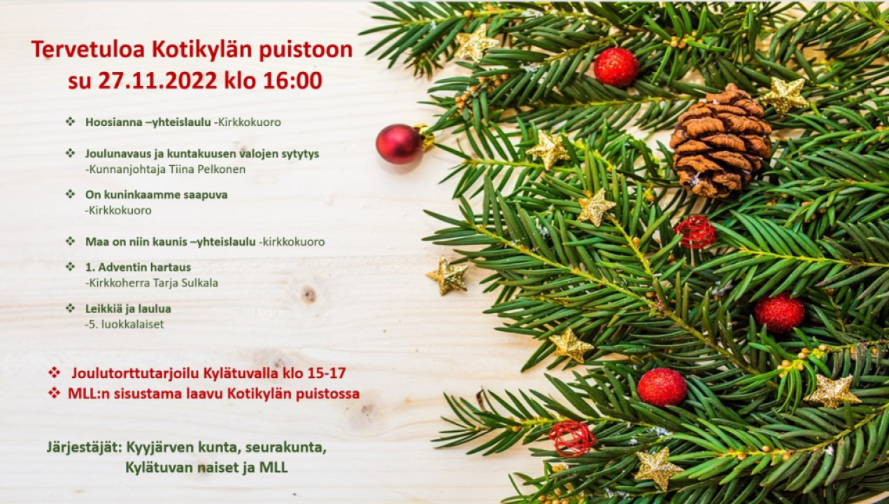 Joulunavauksen ohjelma.