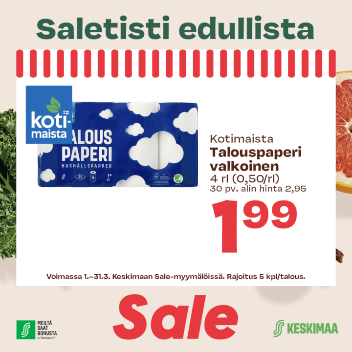 Maaliskuun tarjoukset Salessa
