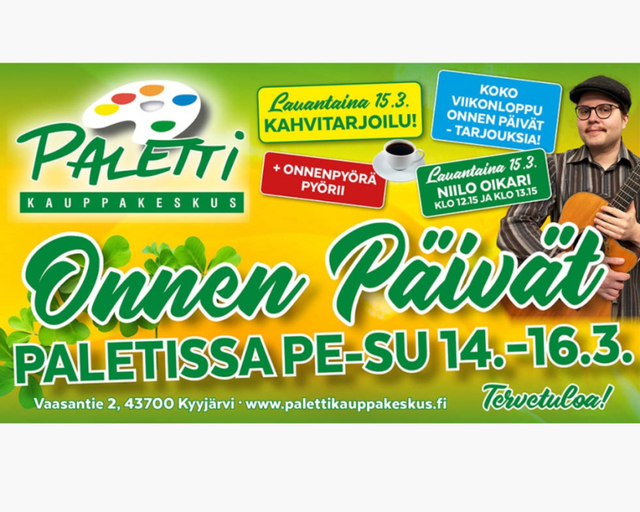 Onnean Päivät Kauppakeskus Paletissa 14.-16.3.2025