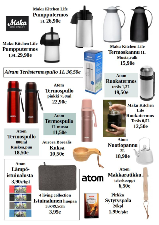 Kun kelit on kylmiä, saa juomat pysyä kuumina.