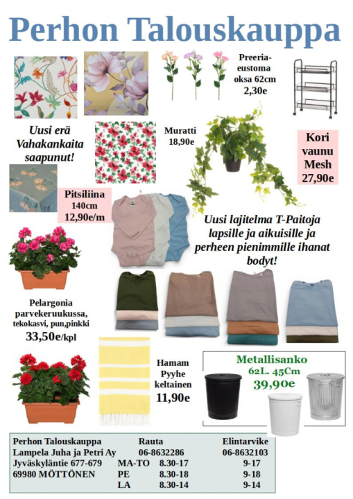 Uudet vahakankaat saapuneet!