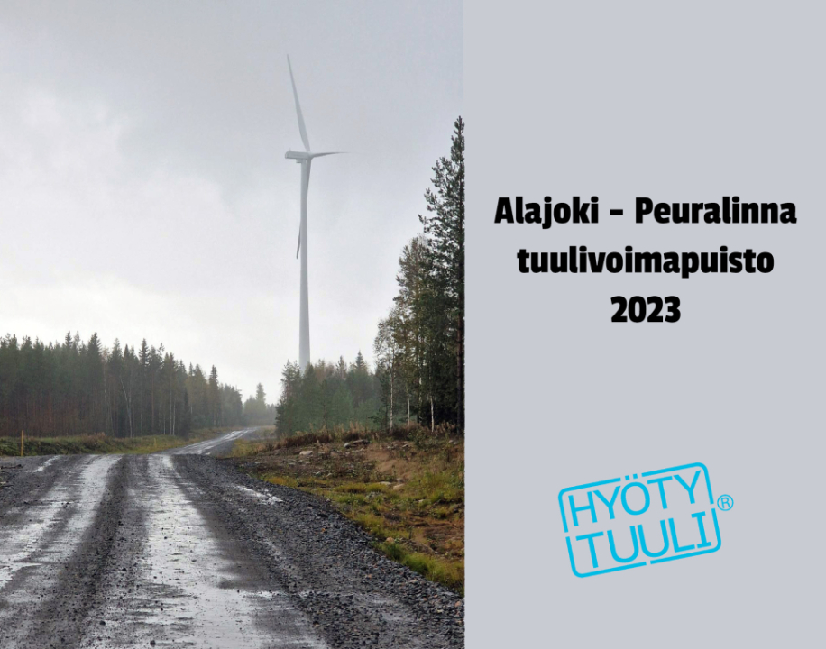 Hyötytuuli Oy:n Alajoki Peuralinna tuulivoimapuisto.