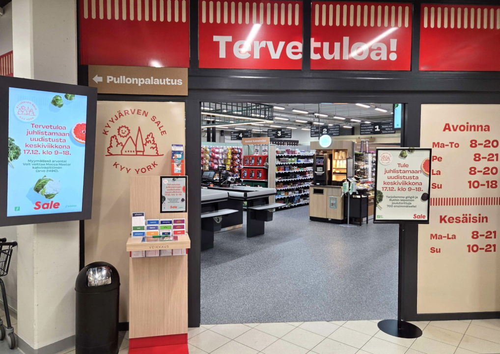 Tervetuloa uudistettuun Sale Kyyjärvi myymälään.