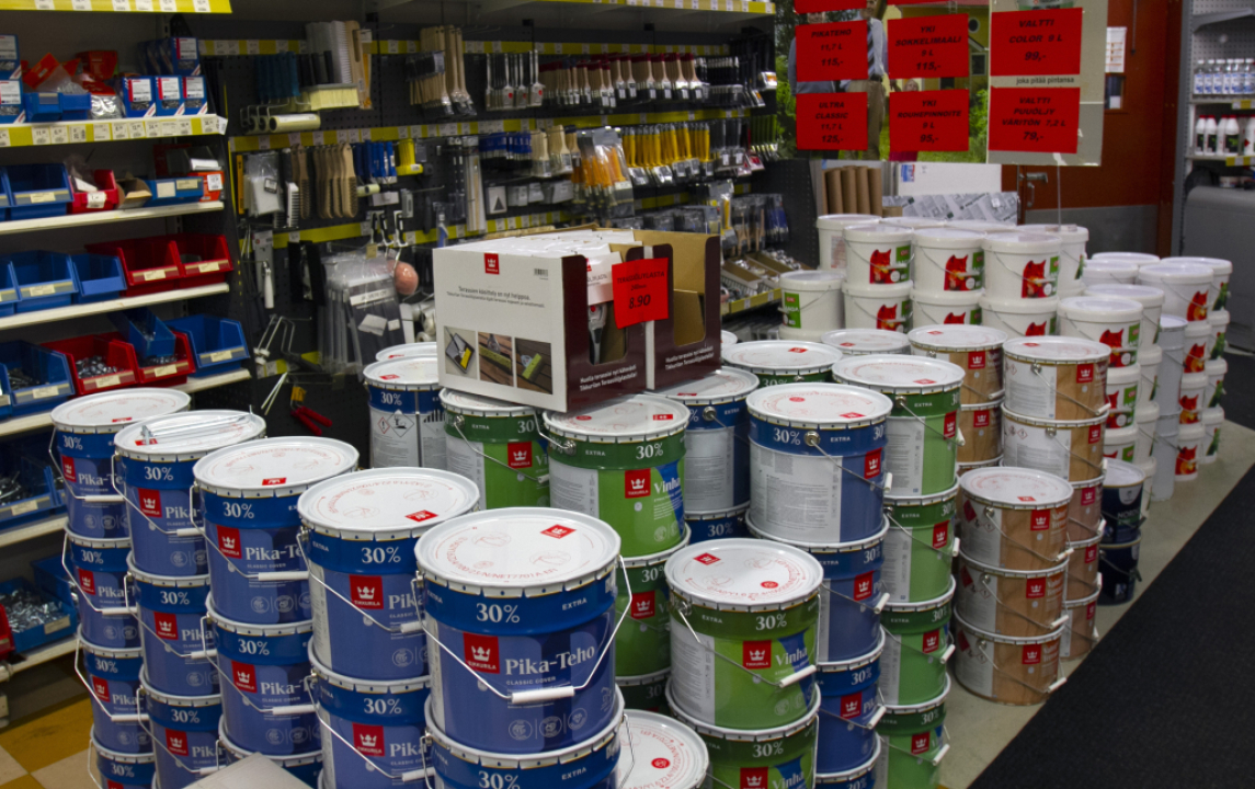 Kipakka maaliosasto.