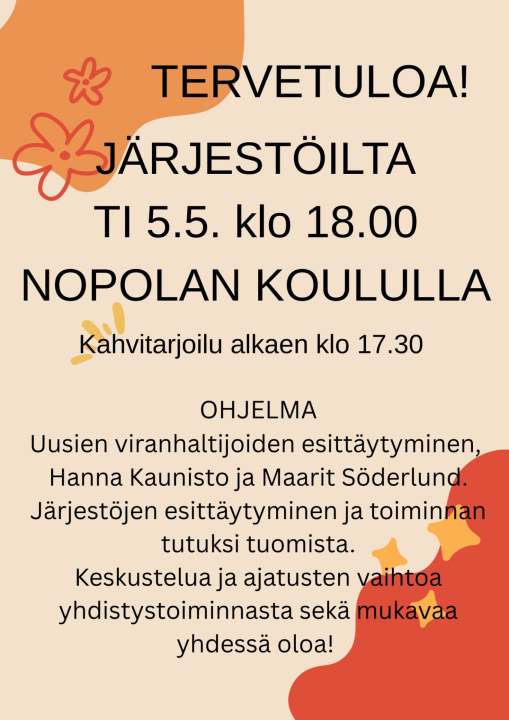 Järjestöilta Nopolan koululla
