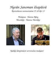 Hannu Räty ja Hannu Hietikko Rientolassa su 25.10 klo 13